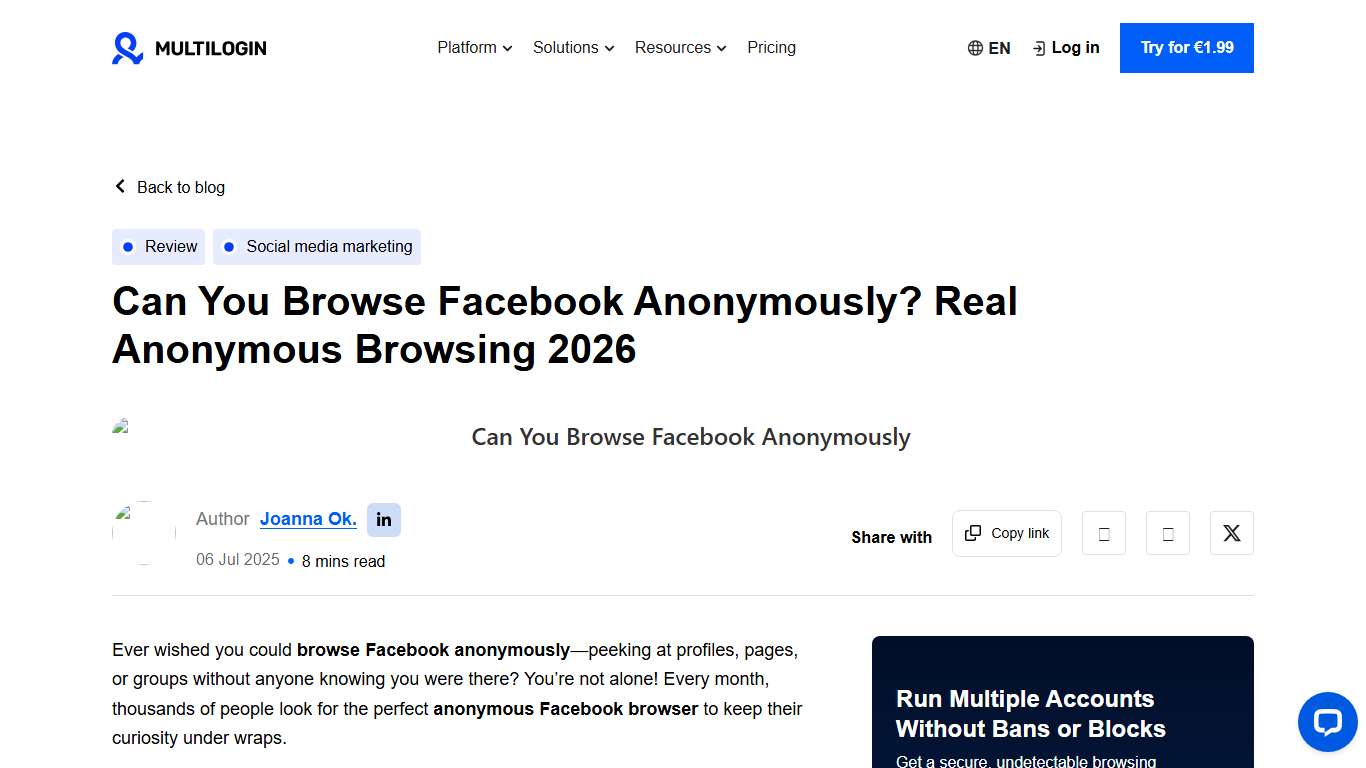 Can You Browse Facebook Anonymously in 2026?